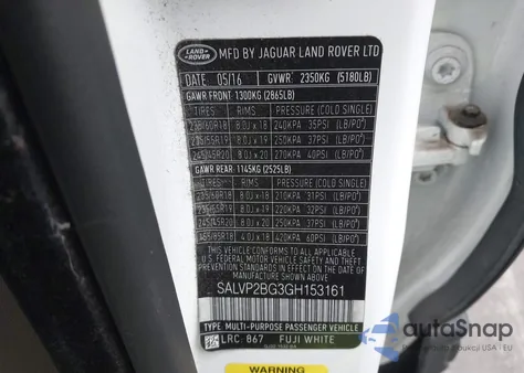 2016 Land Rover Range Rover Evoque Se/Se Premium z USA, uszkodzony, nr VIN SALVP2BG3GH153161